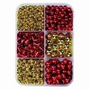 Perles mix rouge-or