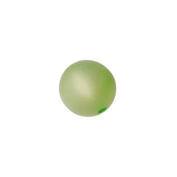 Polaris 10mm round, frosted olivine, 5 pcs