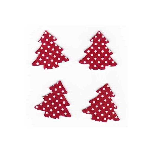 Sapins rouge foncé à pois, 3.5cm, 8 pcs