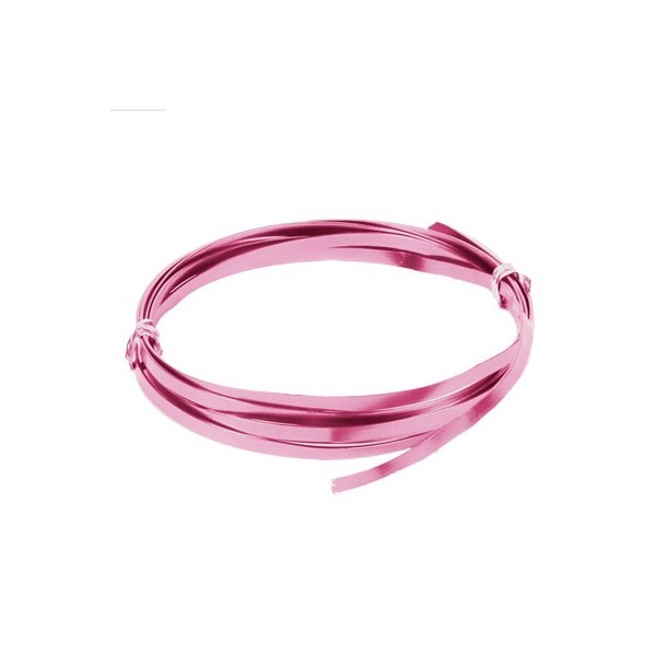 Flat aluminium wire, 1.2x4mm, 2m, pink