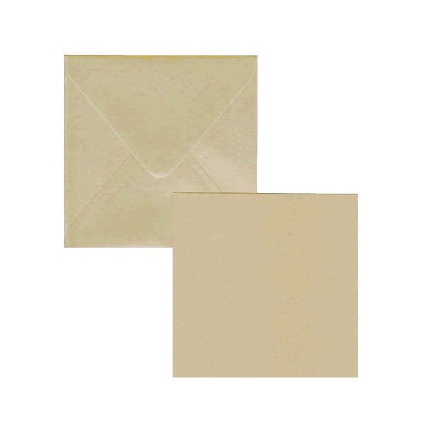 Set 6 cards and envelopes, metallic bronce