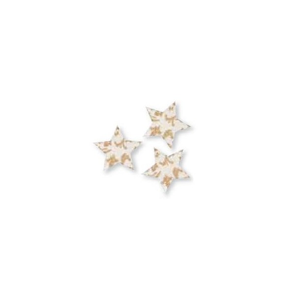 Estrellas de fieltro, blanco-oro, 5.5cm, 12 unidades