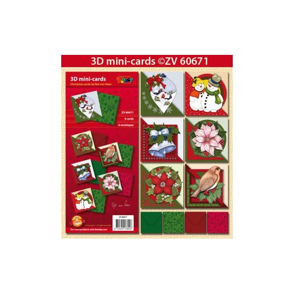 Doodley - Mini 3D Cards Kit XMas
