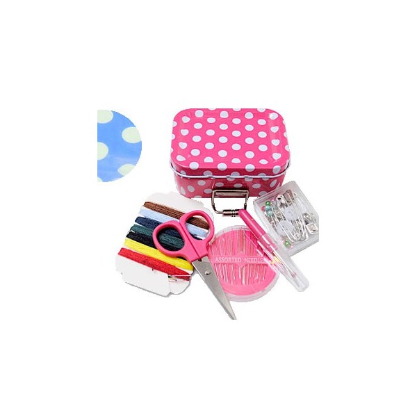 Tin sewing kit 6x8cm, blue