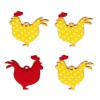 Poules en tissu jaune, 52mm, 4 pcs