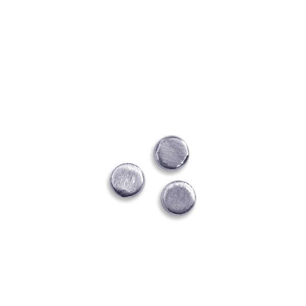 Metal flat bead brushed, silver-coloured, 12 pcs