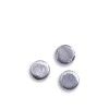 Metal flat bead brushed, silver-coloured, 12 pcs
