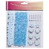 Pom poms & Flowers Embellishment, azul