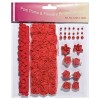 Pom poms & Flowers Embellishment, red
