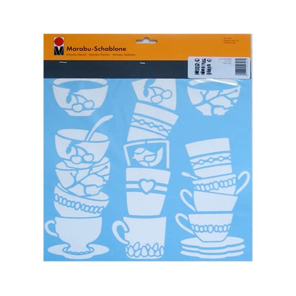 Schablone Lovely Cups 33x33cm