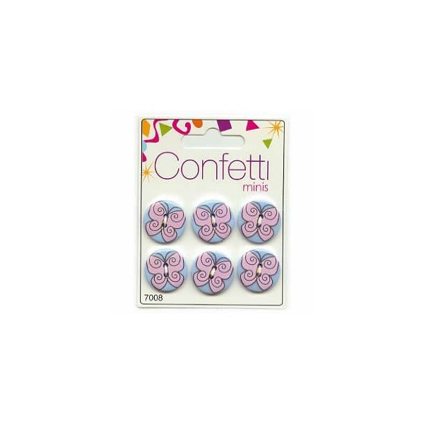 Botones Confetti Minis - Butterfly, 6 pcs