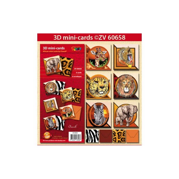 Doodley - Kit Mini tarjetas 3D Africa