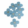 Fleurs en feutre bleu, avec oeillet, 35mm, 12 pcs