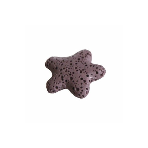 Lava bead star, 23mm, lilac, 1 pce