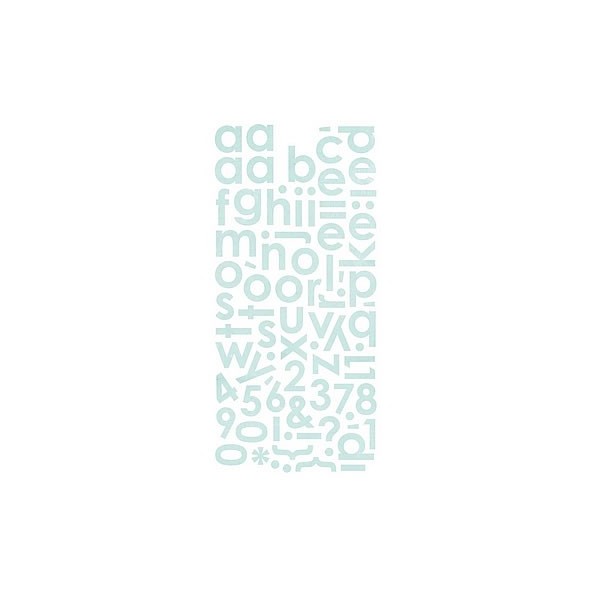 Basic Grey - Monogram stickers, ice blue