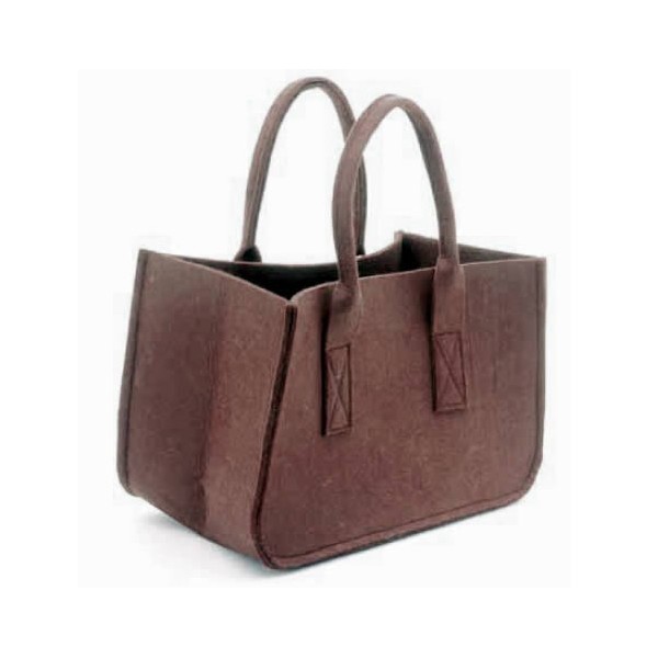 Bolso de fieltro, marron 38x20x24cm