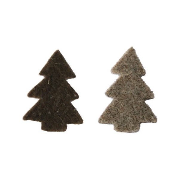 Bicolor Felt trees brown/grey, 6.5cm, 10 pcs