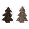 Bicolor Felt trees brown/grey, 6.5cm, 10 pcs