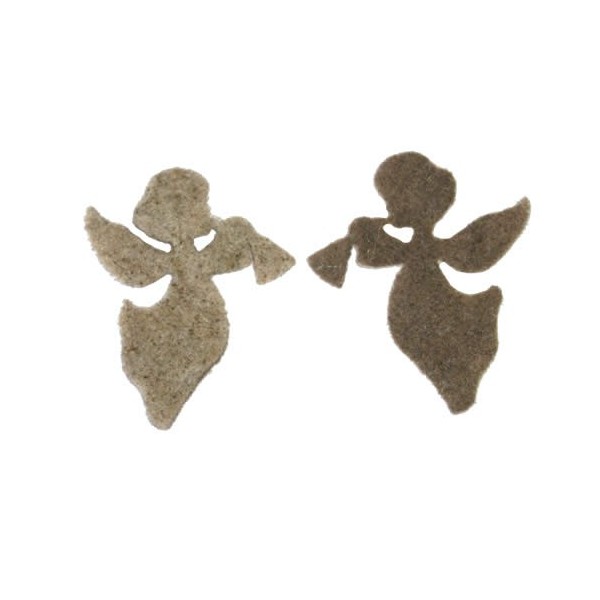 Angel de fieltro bicolor marron/gris, 8cm, 10 unidades