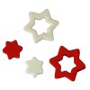 Estrelas de goma eva, rojo/blanco, 12/25mm