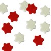 Sterne aus Gummi, rot/weiss, 10mm