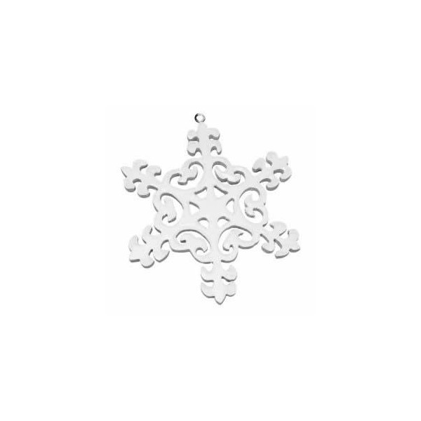 Holz-Ornament Schneeflocke weiss, 10cm