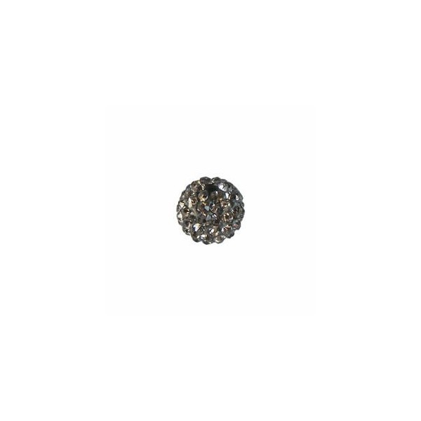 Perles style Shamballa, 10mm, black diamond, 4 pcs