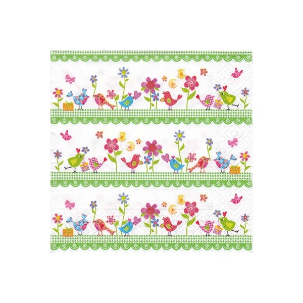 Serviette Bird Family, 1 Stk