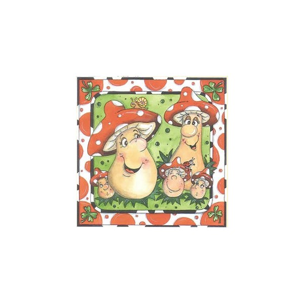 Serviette famille champignons, 1 pièce