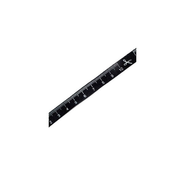 Grosgrain ribbon black ruler