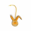 Suspension tête de lapin brun/orange, 5cm, 4 pcs