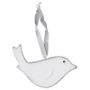 Wooden bird, 14cm, white