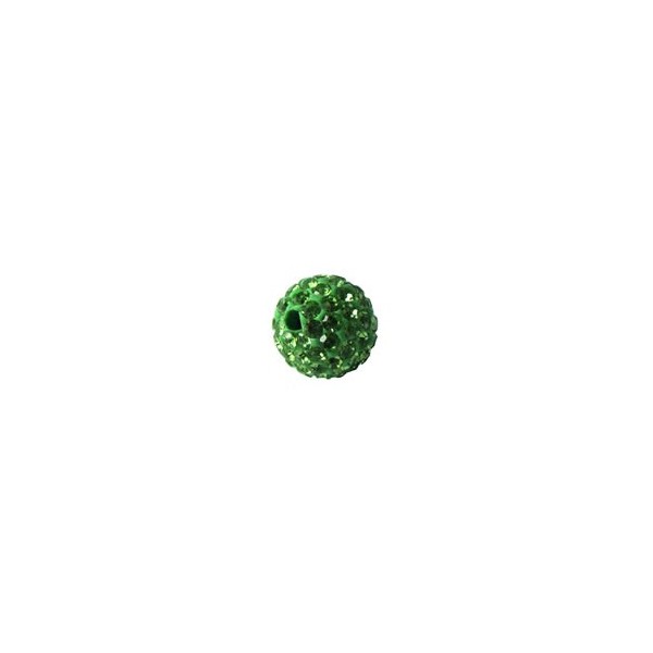 Bolas cristalinas de Shamballa, 10mm, verde, 4 pzas