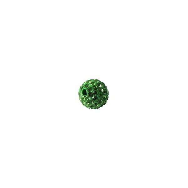 Shamballa Style Perlen, 10mm, peridot, 4 Stk