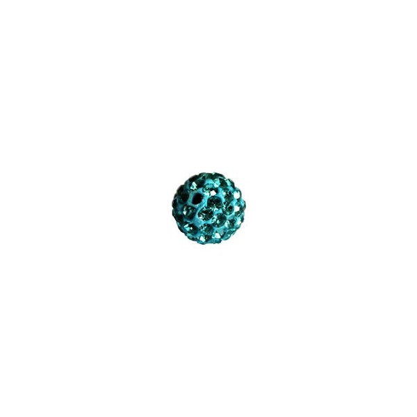 Shamballa Style Perlen, 10mm, aquamarine, 4 Stk