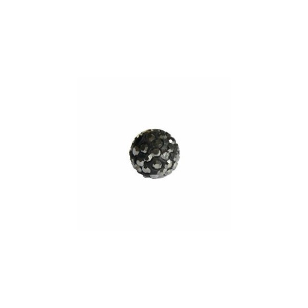 Bolas cristalinas de Shamballa, 10mm, jet hematite, 4 pzas