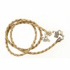 Collier en simili cuir avec fermoir, brun clair 45cm