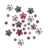Strass flores rosa/violeta, 60 pz