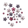 Strass flowers, pink/purple, 60 pcs