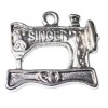 Hanging sewing machine, 21x18mm, silver, 1 pce