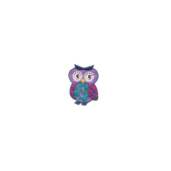 Iron-on motif 4.5x3.4cm Owl purple