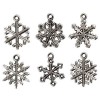 Copos de nieve de metal, 20mm, 18 pz, plata