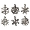 Metal snowflakes silver, 20mm, 18 pcs