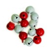 Cascabeles 13mm, rojo - blanco, 10 pz