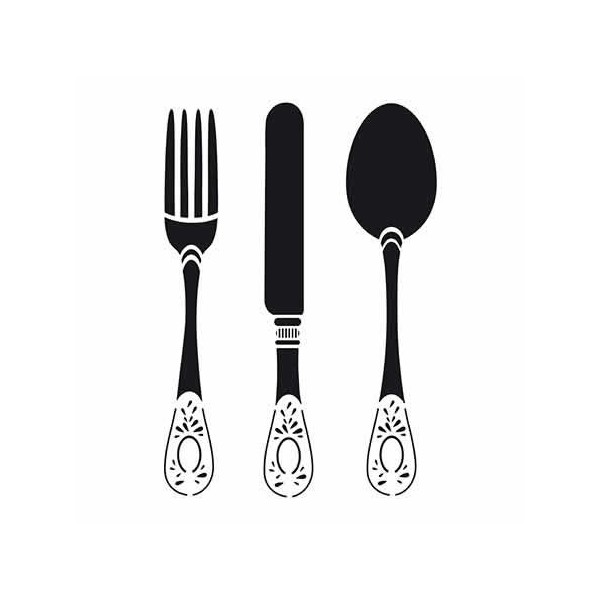 Stencil Cutlery 21x29.7cm