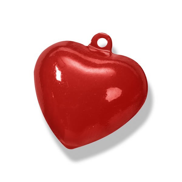 Cascabeles corazon rojo, 15mm, 5 pzas