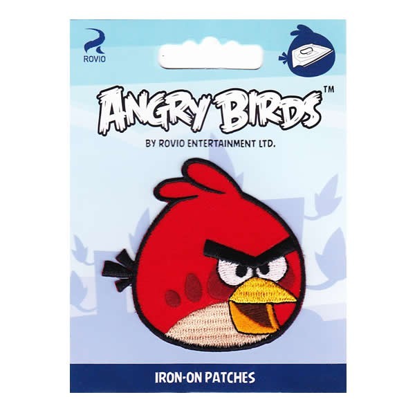 Motivo à planchar 6x6cm Angry Birds rojo