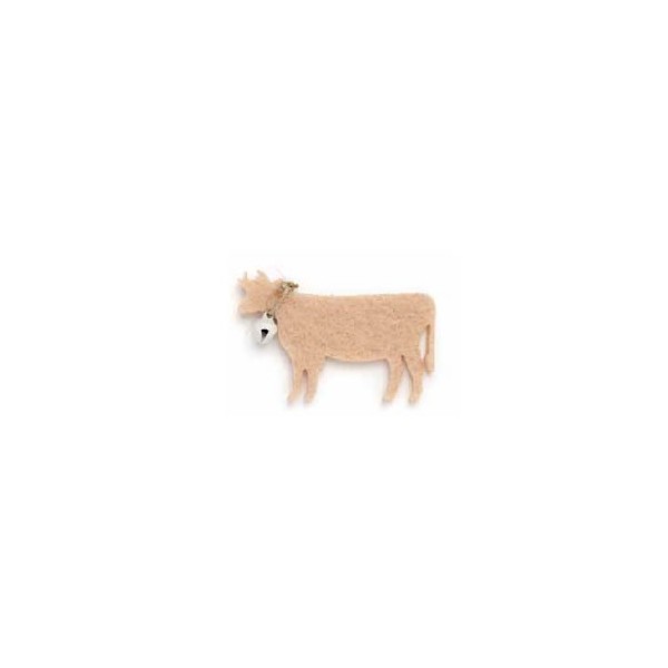 Vaches en feutrine, 55mm, beige, 6 pces