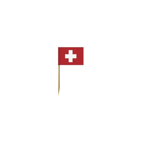Flaggenpickers-Schweiz 6.5cm, 10 Stk