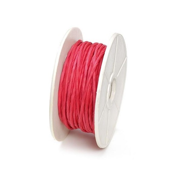 Paper wrap with wire, 1mm/10m, red